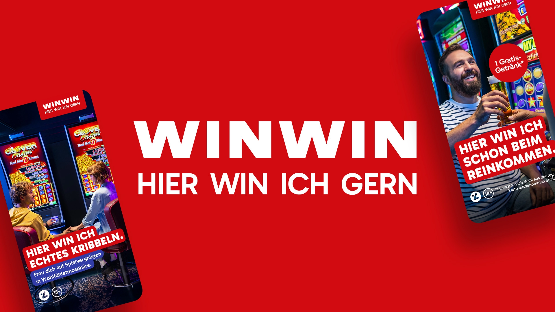 WINNWINN, Hier WIN ich gern. Zwei Beispiele der DOOH / Online-Sujets.