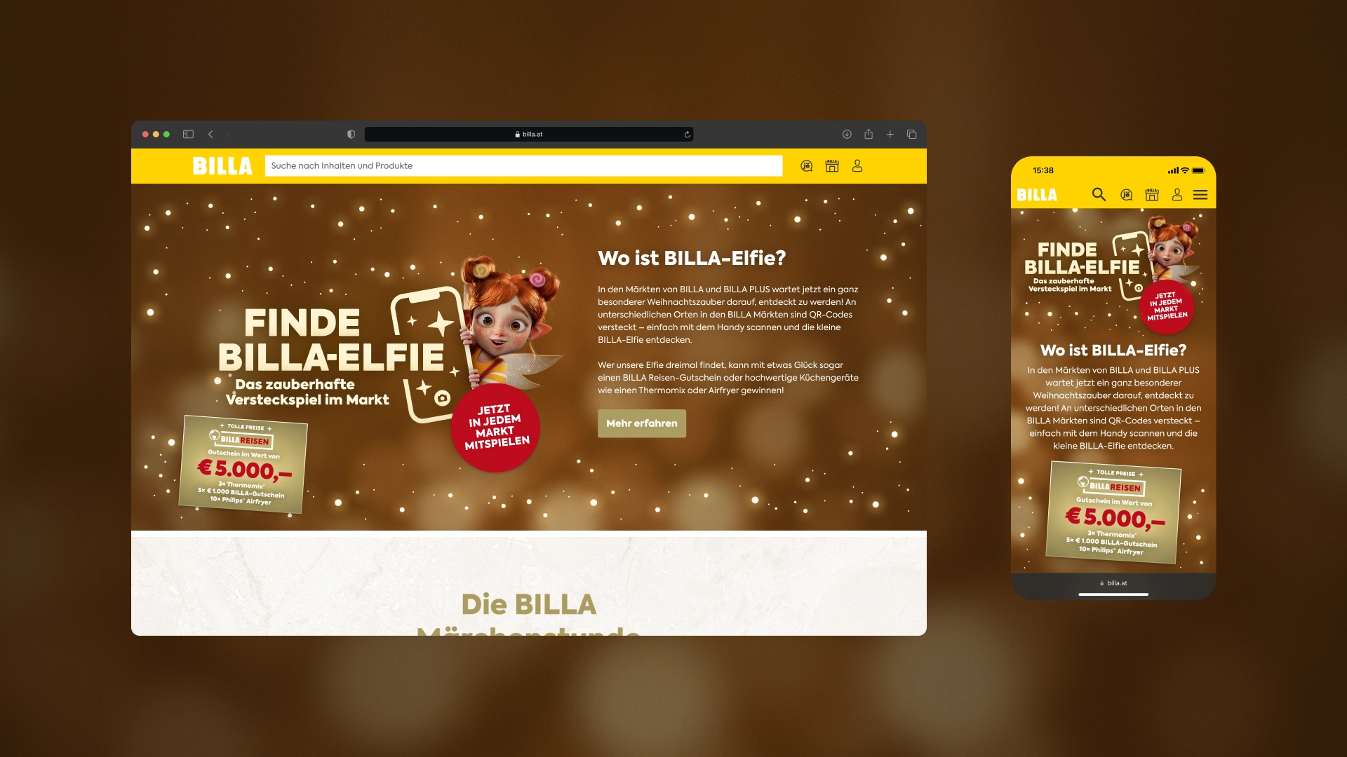 BILLA - Augmented Reality Versteckspiel mit BILLA‑Elfie
