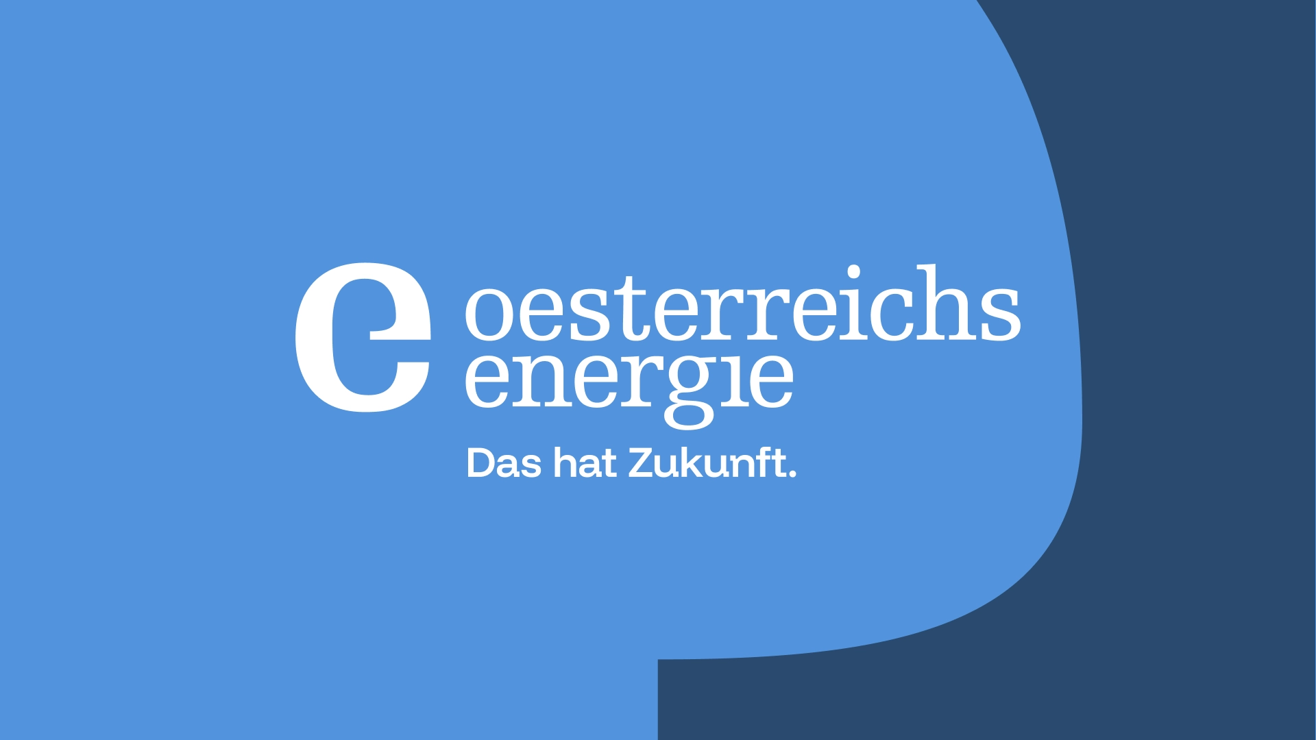 oesterreichs energie neu auf blauem Hintergrund