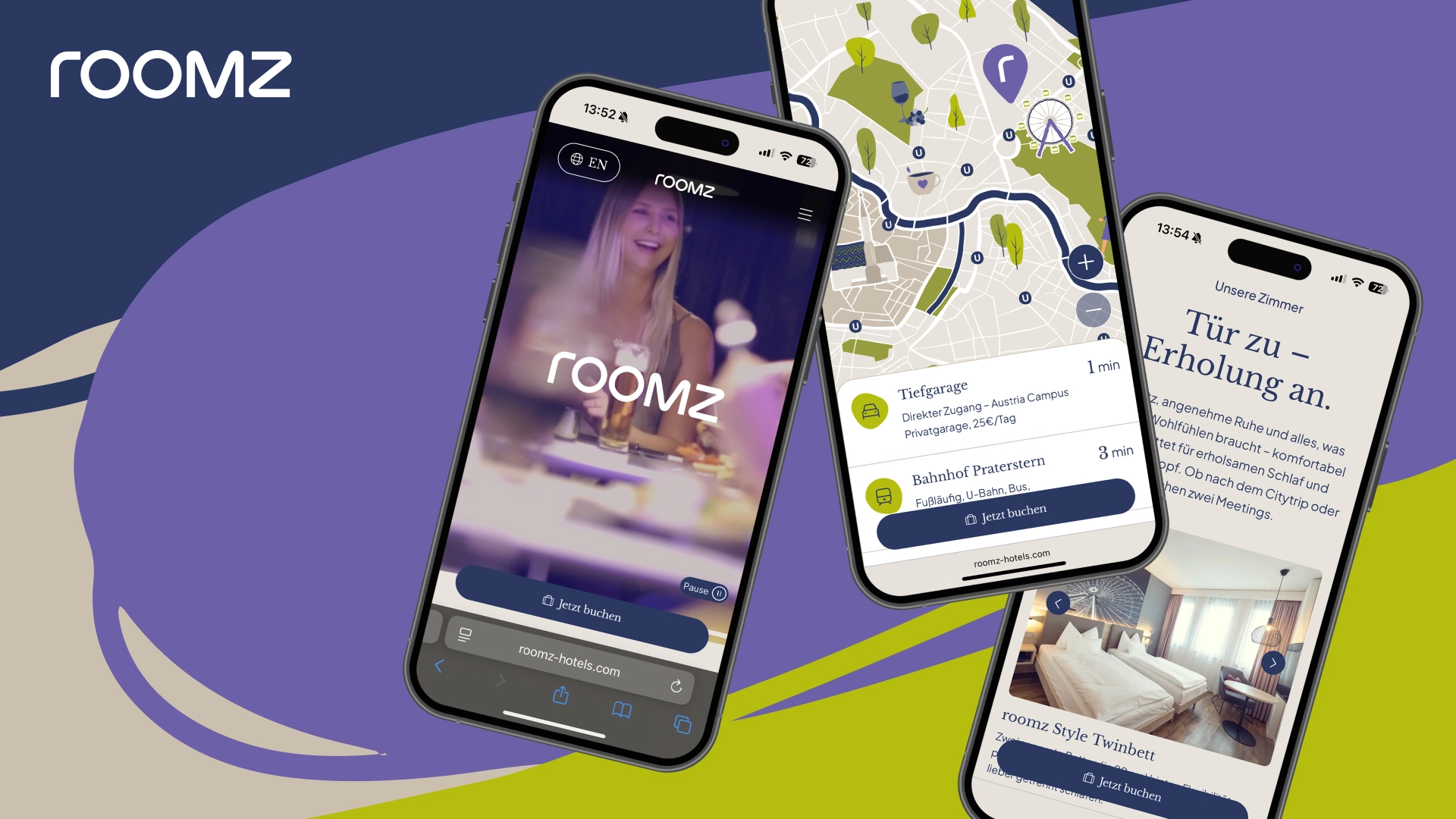roomz Hotels - Eine Website, die das Hotel-Erlebnis spürbar macht
