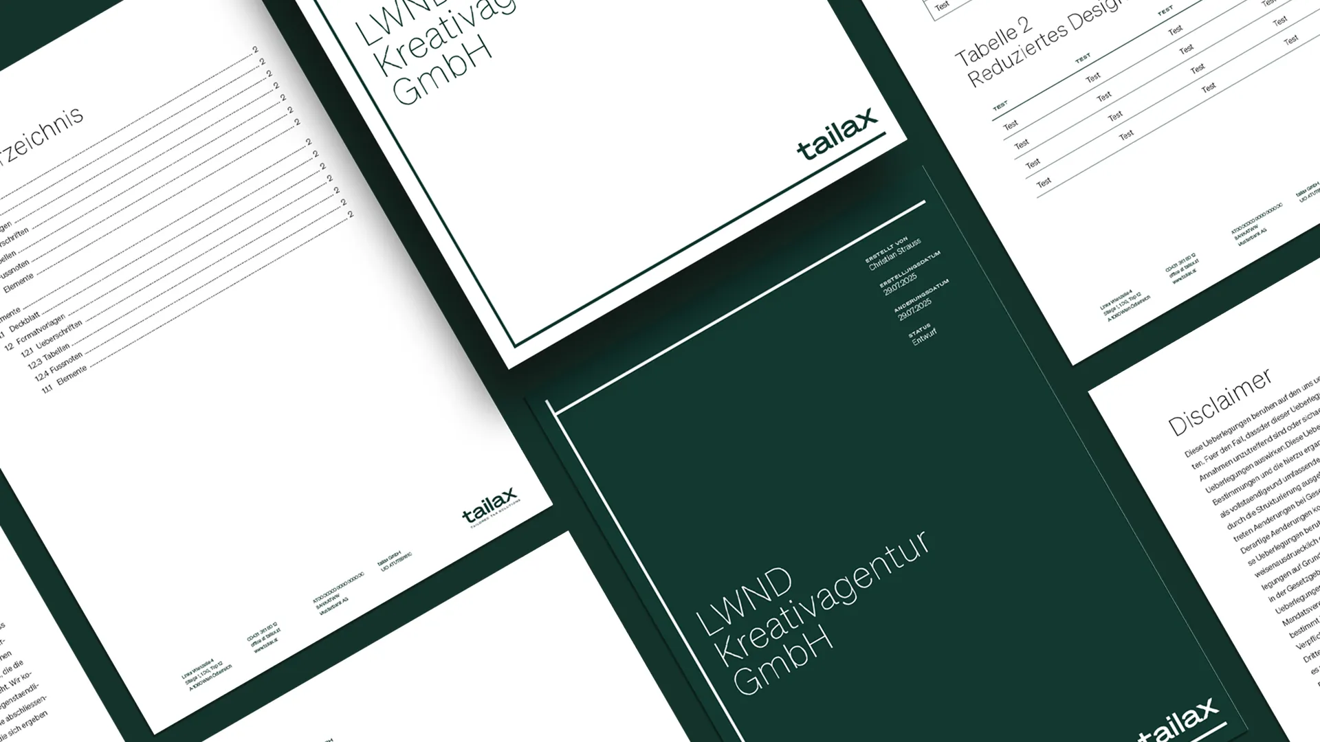 tailax Briefpapier und Dokumente im Corporate Design